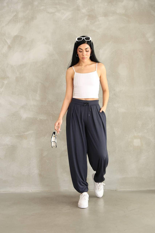 Loose-Fit Navy Pants