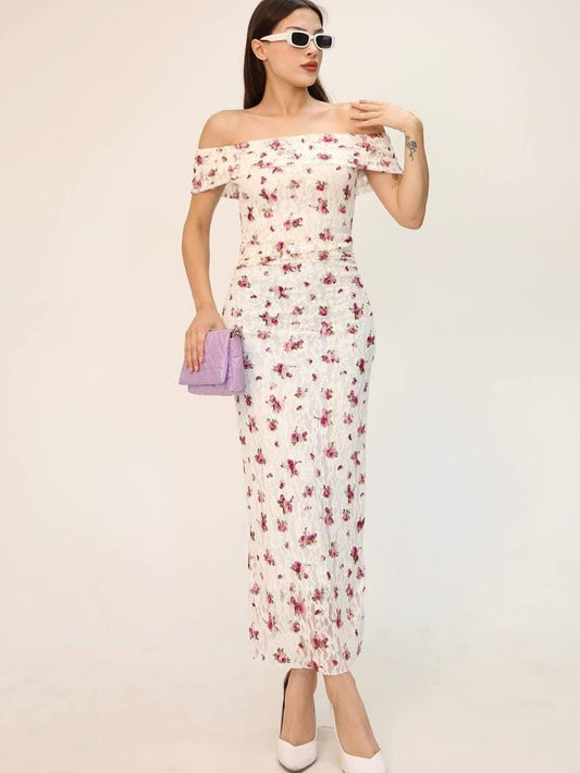 Floral Off-Shoulder Bodycon Dress