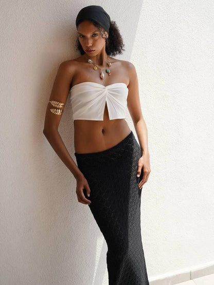Crop Top & Maxi Skirt Two-Piece Set