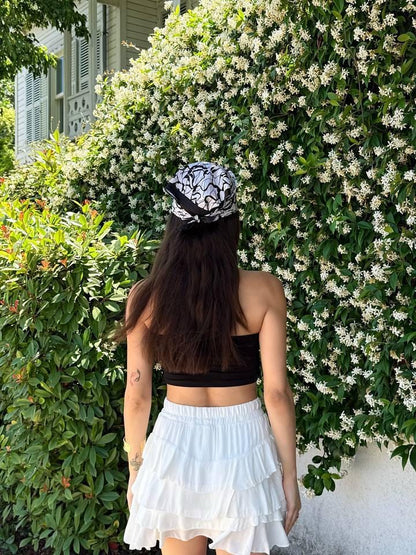 White Ruffle Layered Mini Skirt