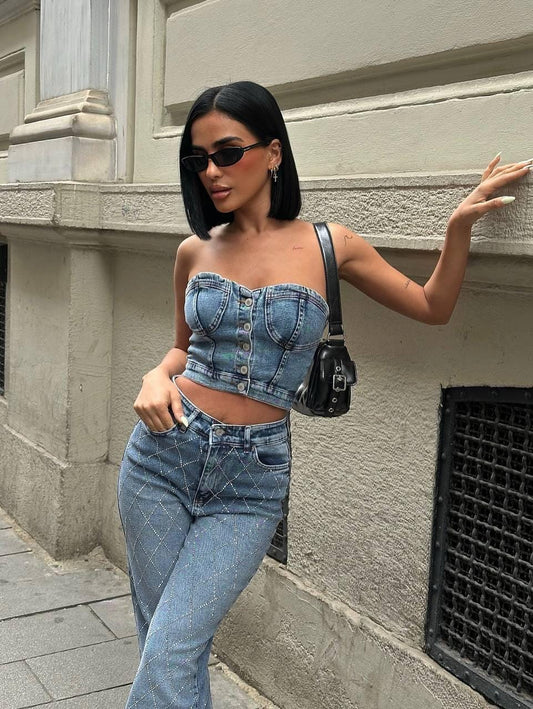 Everyday Blue Wide-Leg Denim Jeans