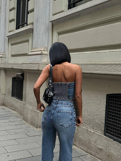 Everyday Blue Wide-Leg Denim Jeans