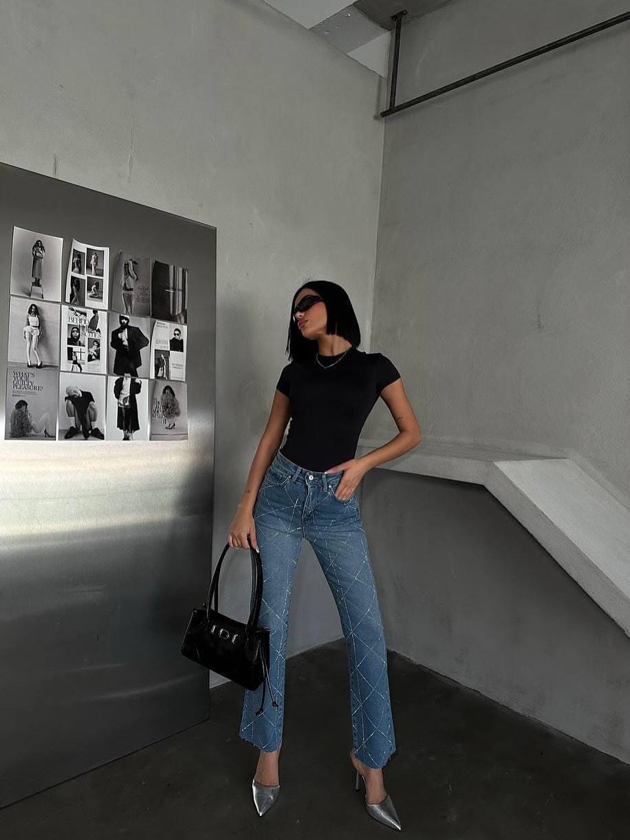 Classic Blue Straight-Leg Denim Jeans