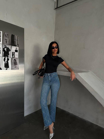 Classic Blue Straight-Leg Denim Jeans