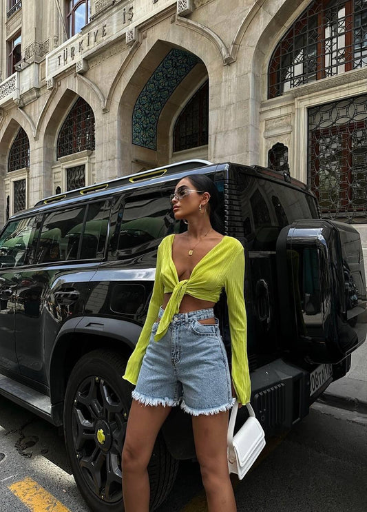 Vintage Ripped High-Rise Denim Shorts