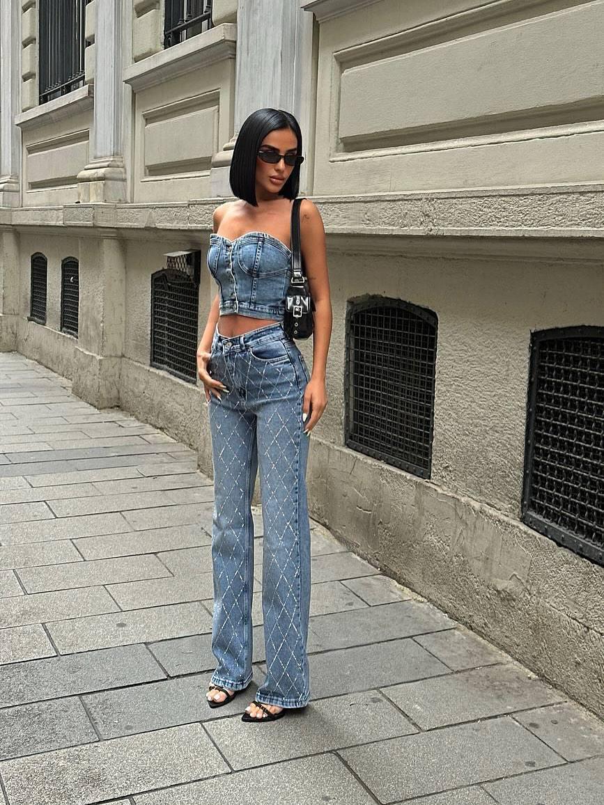 Everyday Blue Wide-Leg Denim Jeans