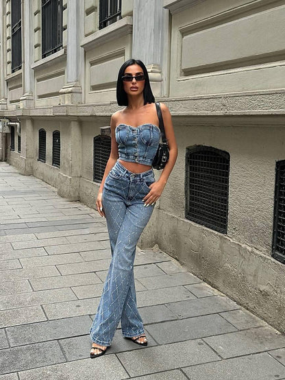 Everyday Blue Wide-Leg Denim Jeans